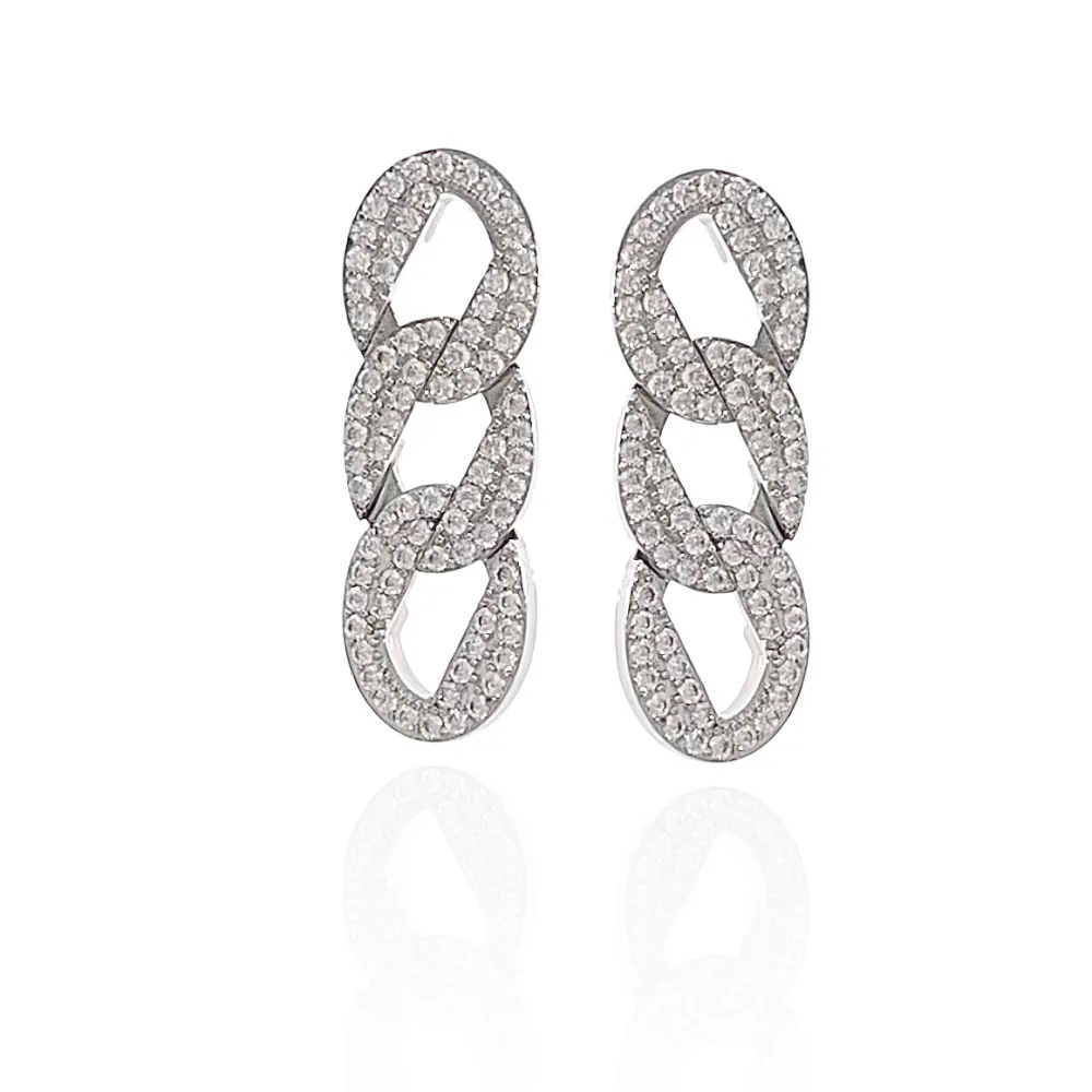 Catena Groumette con Zirconia-Orecchini con Zirconia - OMZ-506-247