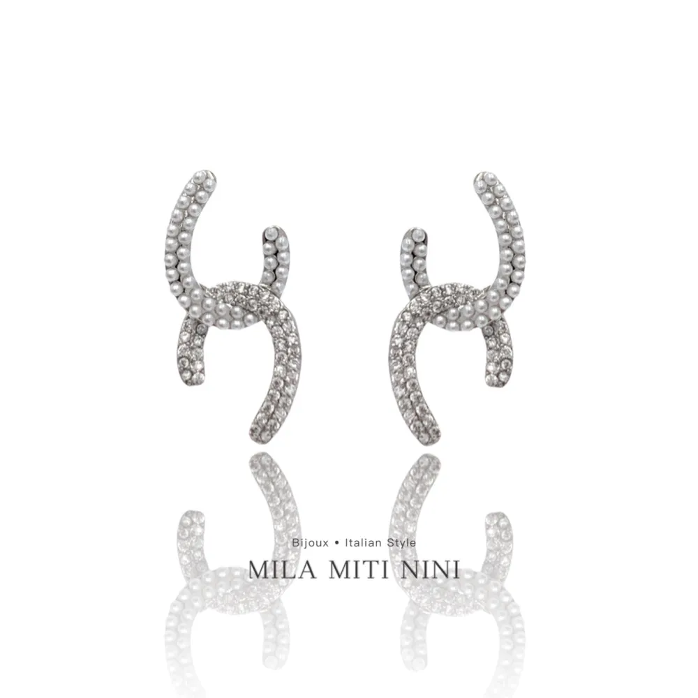 Doppio C-Orecchini con Zirconia - OMZ-506-458891