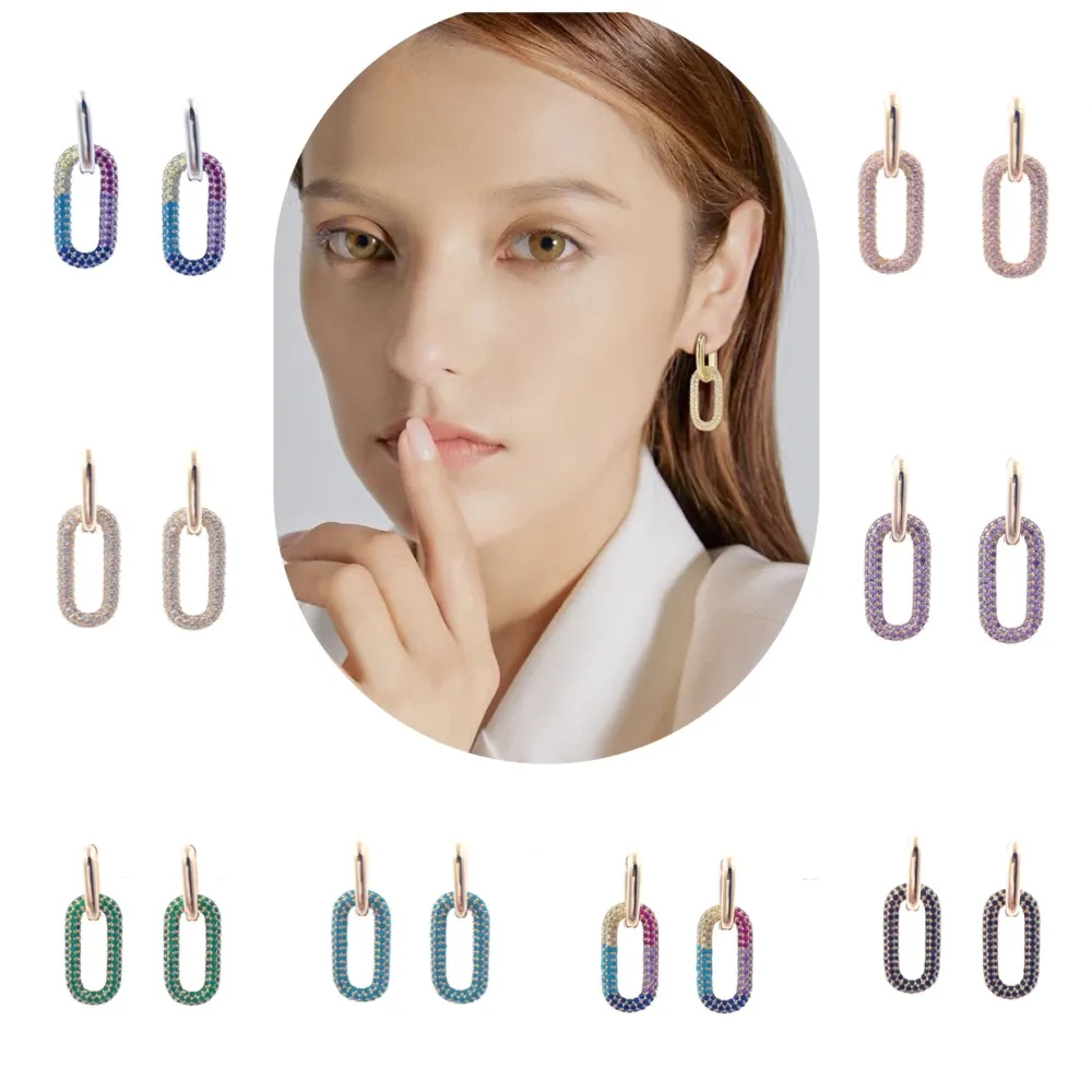 OMZ5976-Ovale-Orecchini con Cubic Zirconia - OMZ5976-Ovale-Orecchini con Cubic Zirconia