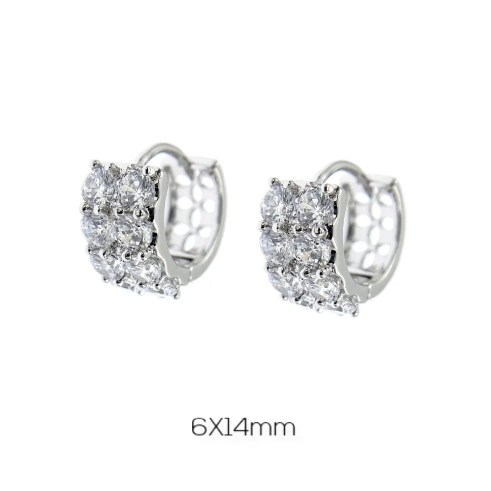 OMZ7267-Zirconi 6x14mm - Orecchini a Cerchio - OMZ7267-Zirconi 6x14mm - Orecchini a Cerchio