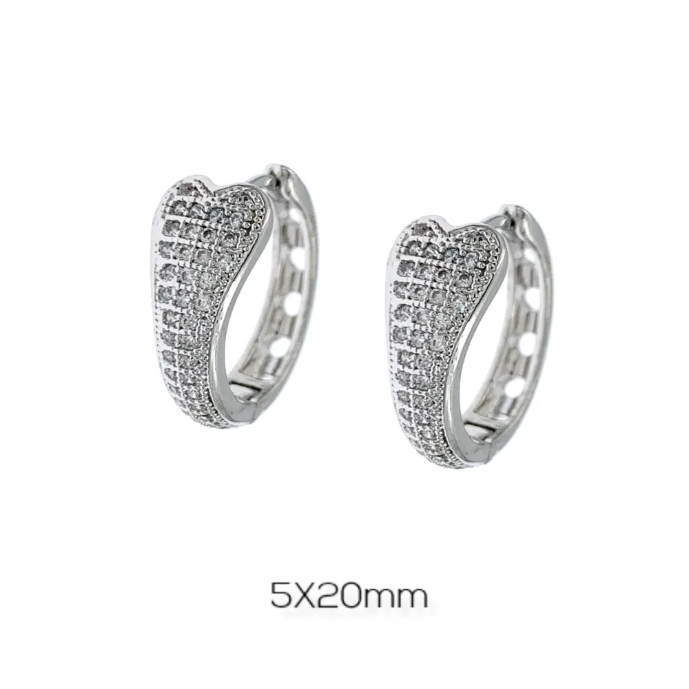 OMZ7278-Zirconi 5x20mm - Orecchini a Cerchio - OMZ7278-Zirconi 5x20mm - Orecchini a Cerchio