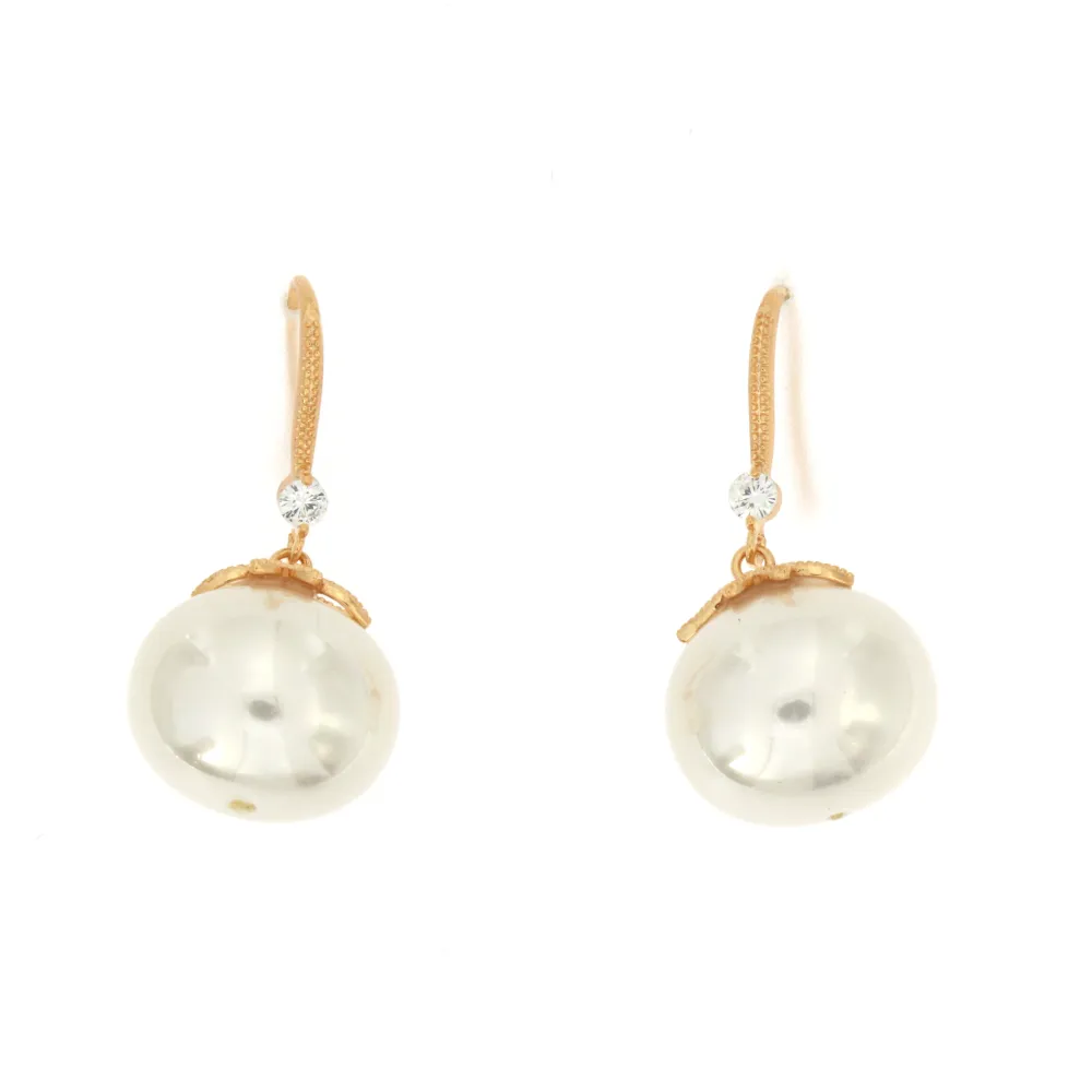 OMZ- Perla Ovale 5157-Orecchini con  Cubic Zirconia - OMZ- Perla Ovale 5157-Orecchini con  Cubic Zirconia