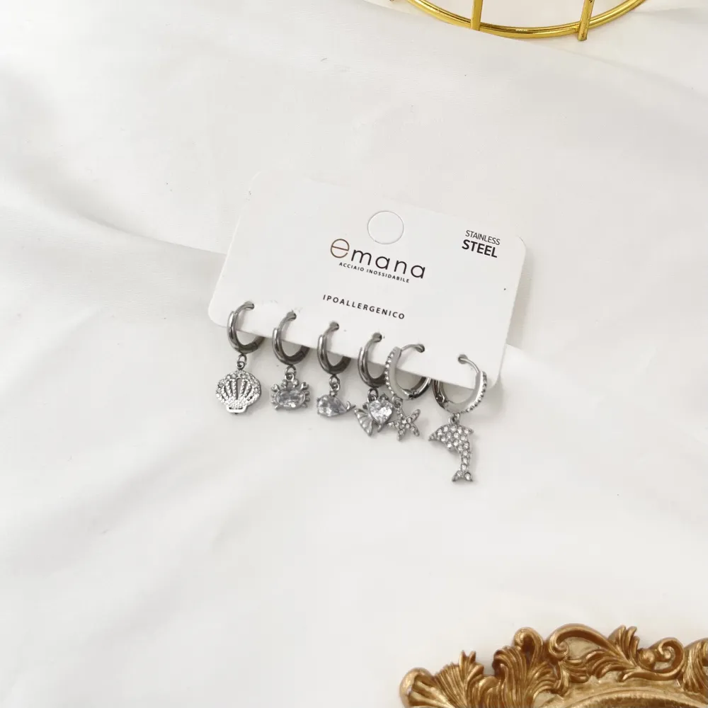 Mare-Set 6pz Orecchini in Acciaio - OPA-103-A3331E