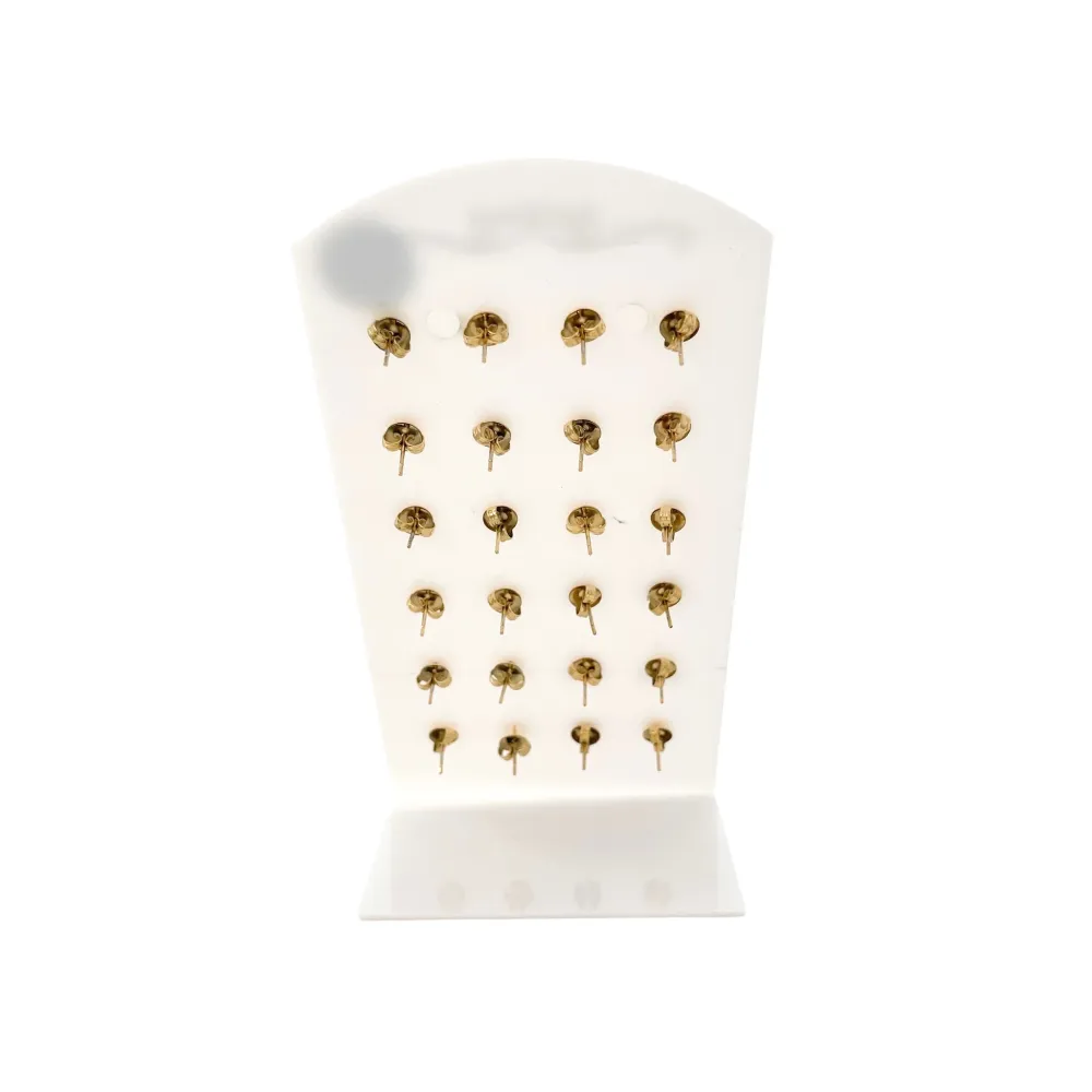 Soggetti Mix con Strass-12Paia Orecchini a Lobo in Acciaio - OPA-103-AA1326E