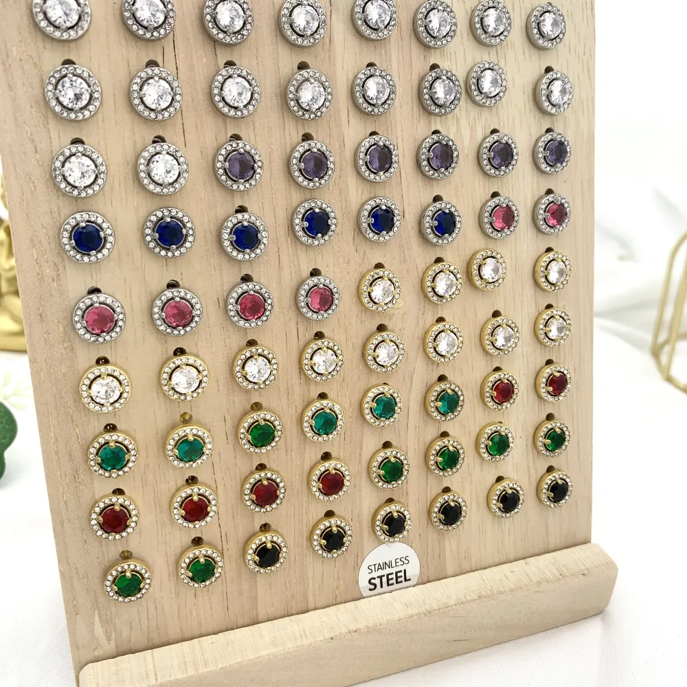 Punto Luce Colorato-Orecchini a Lobo in Acciaio - OPA-103-AA1516E