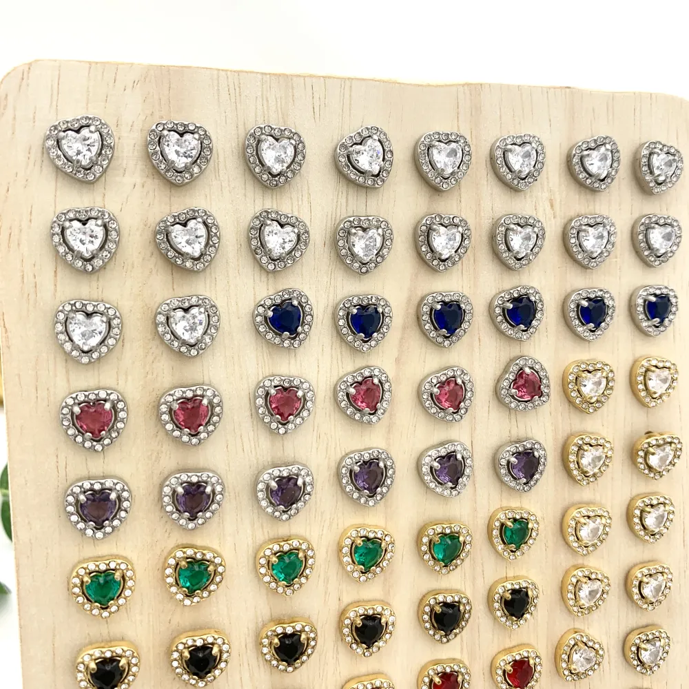 Punto Luce a Cuore-36Paia Orecchini a Lobo in Acciaio - OPA-103-AA1517E