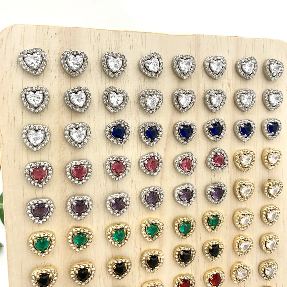 Punto Luce a Cuore-36Paia Orecchini a Lobo in Acciaio - OPA-103-AA1517E