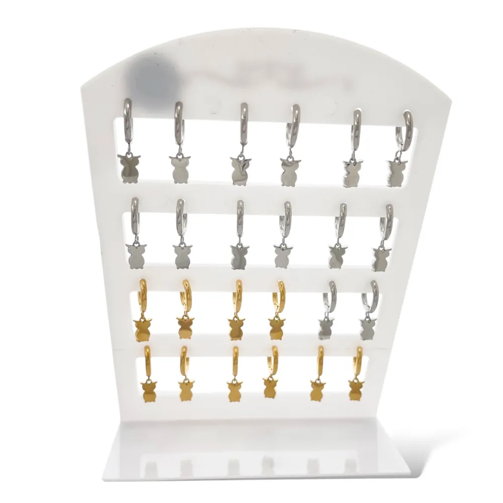 Gufo-12Paia Orecchini in Acciaio - OPA-103-AA2939E