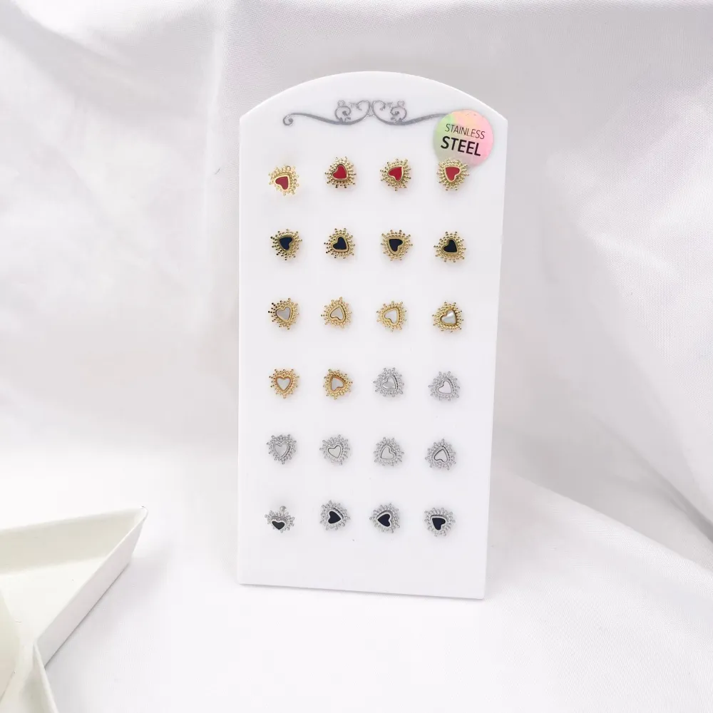 Sacro Cuore -12 Paia Orecchini in Acciaio - OPA-103-AA412E