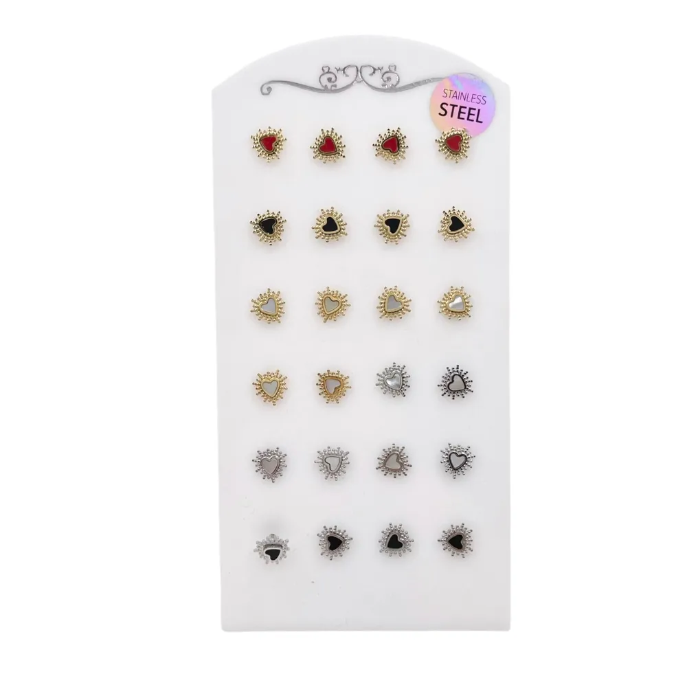 Sacro Cuore -12 Paia Orecchini in Acciaio - OPA-103-AA412E