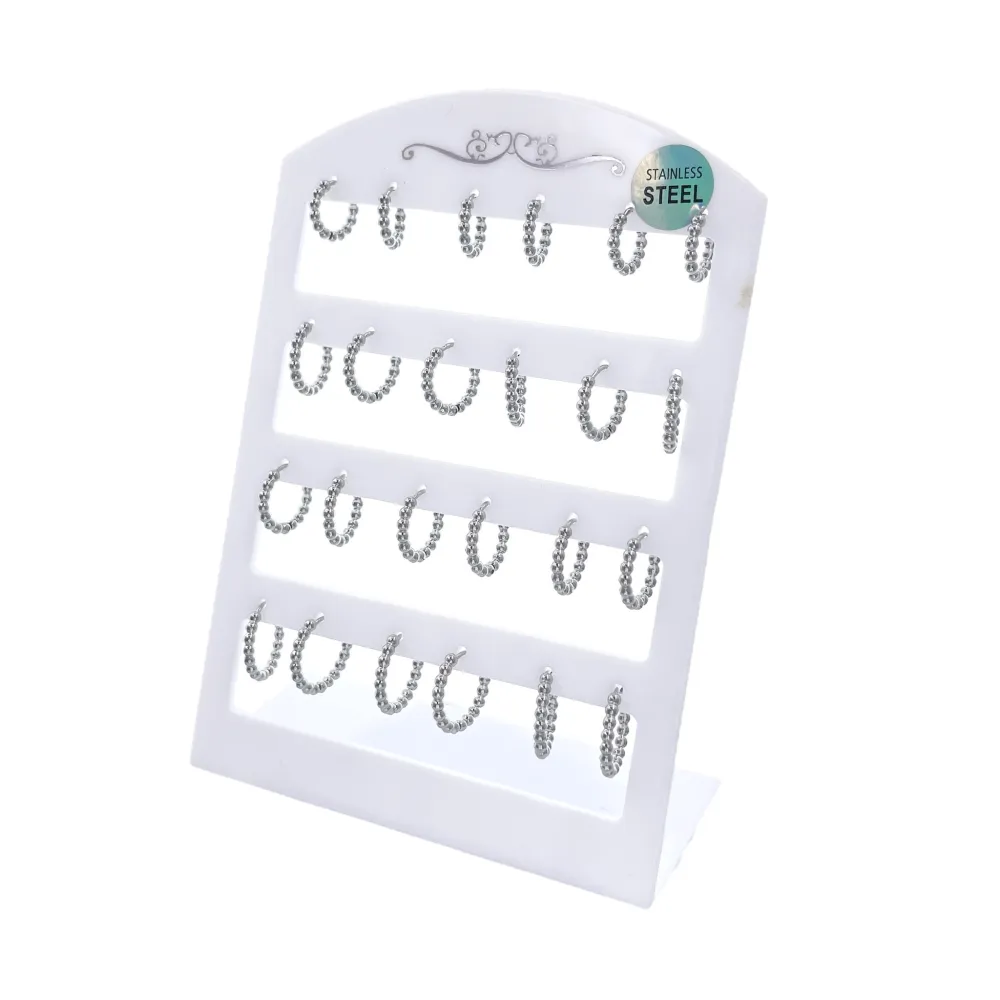 Cerchio Pallina Scalare-12paia Orecchini in Acciaio - OPA-103-AA4155E 13mm