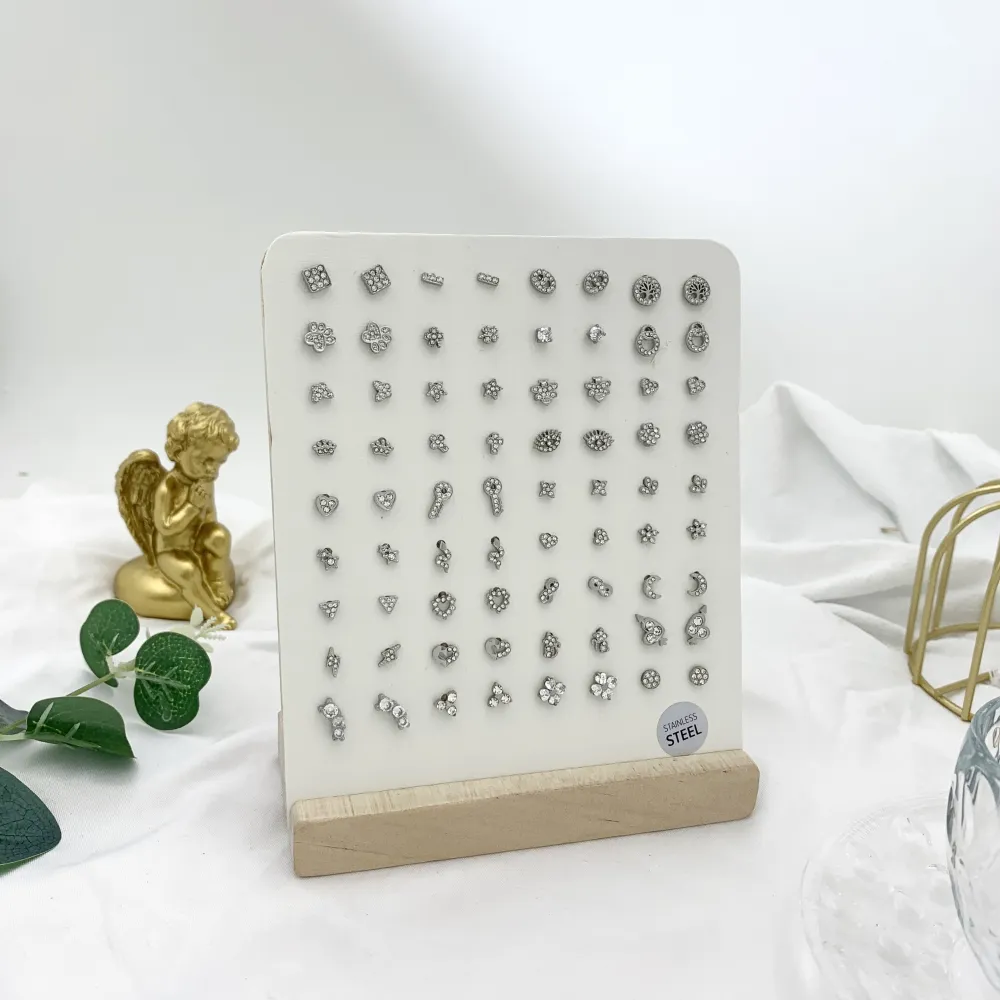 Soggetti Mix-36Paia Orecchini a Lobo in Acciaio - OPA-103-AA744E