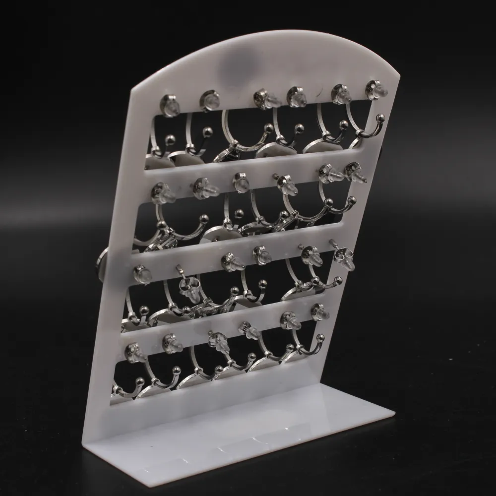 OPA-Iniziale Strass Tondo 5014- 12 Paia Orecchini in Acciaio - OPA413-0243-Iniziale Strass Tondo - 12 Paia Orecchini in Acciaio