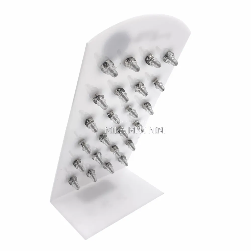 OPA413-692-Iniziale Strass Tondo-12 Paia Orecchini in Acciaio - OPA413-692-Iniziale Strass Tondo-12 Paia Orecchini in Acciaio