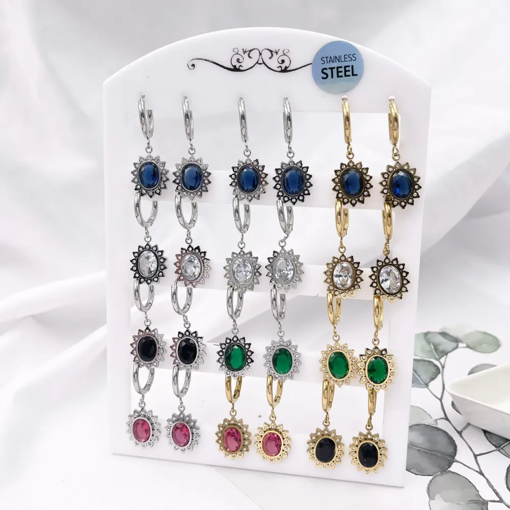 Ovale-12Paia Orecchini a in Acciaio - OPA-413-935