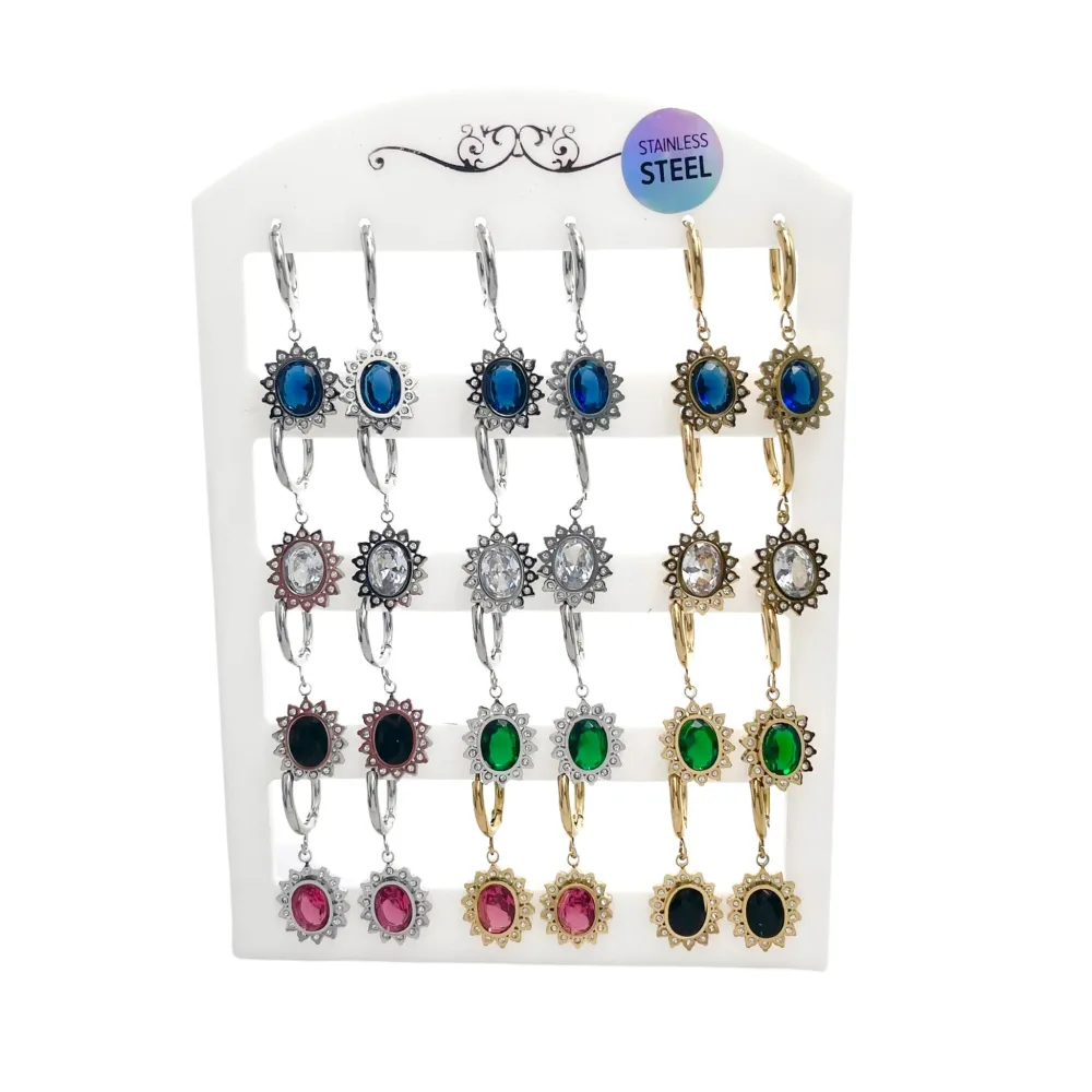 Ovale-12Paia Orecchini a in Acciaio - OPA-413-935