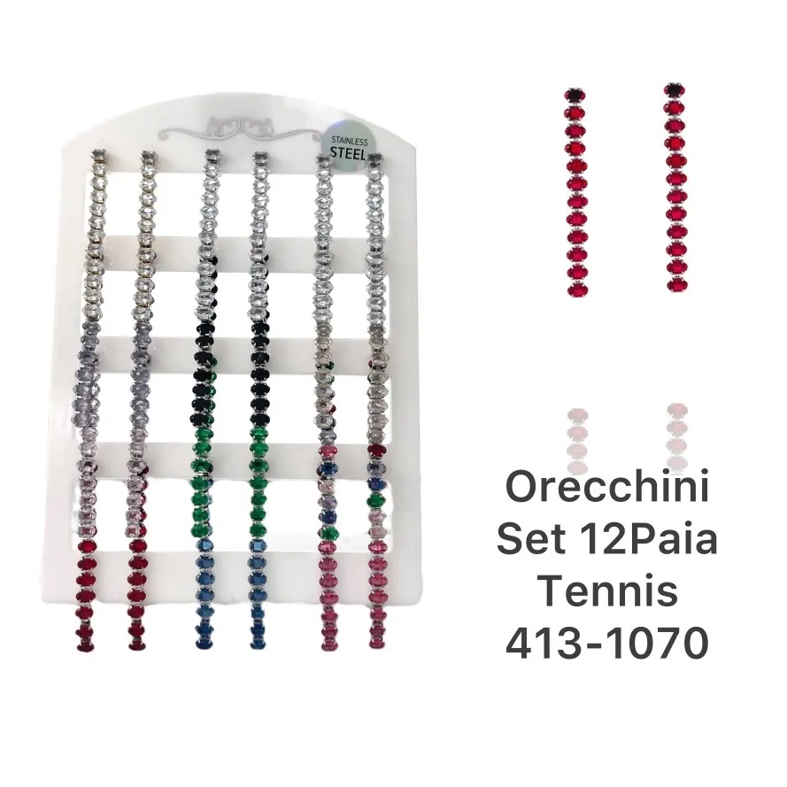 Tennis Ovale-Orecchini in Acciaio - OPA-450-1070