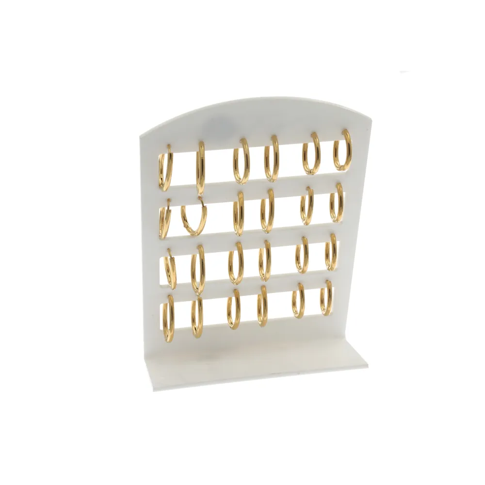 OPA5981-Cerchio Goccia - 12 Paia Orecchini in Acciaio - OPA450-236-Cerchio Goccia - 12 Paia Orecchini in Acciaio