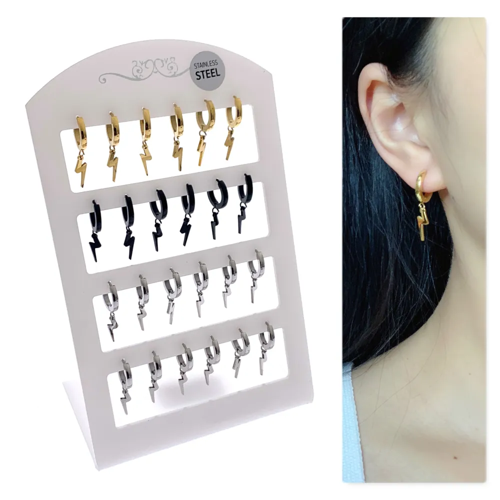 Fulmine -Orecchini a Cerchio 2x9mm in Acciaio - OPA-450-245 2x9mm