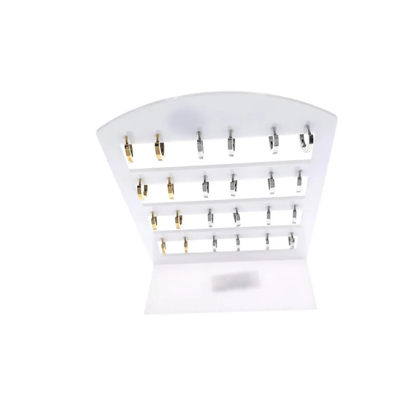 Cerchio Quadrato 2x9mm con Zirconia-24Pz Orecchini in Acciaio - OPA-450-308