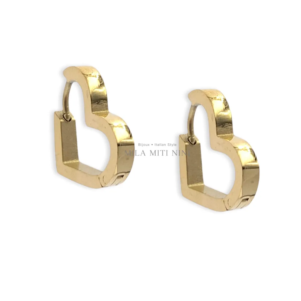 Cuore- Orecchini a Cerchio in Acciaio - OPA450-311