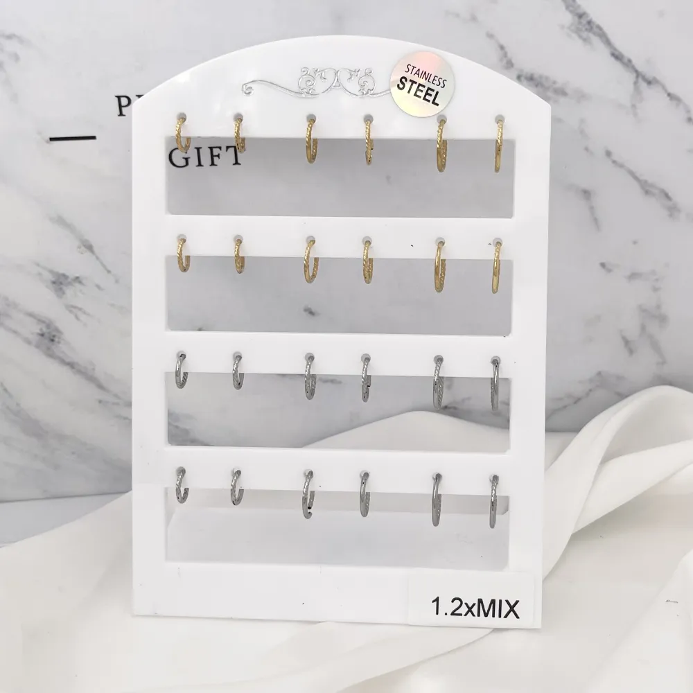 Cerchio Torchon 1.2xMix -12paia Orecchini in Acciaio - OPA-450-631 1.2xMix