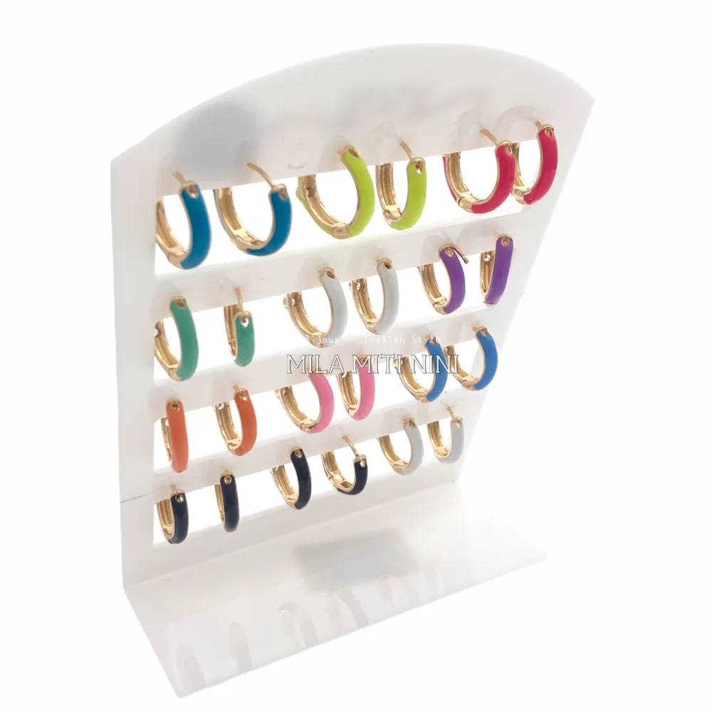 OPM109-30-Cerchio con P.luce-12 Paia Orecchini in Acciaio - OPM109-30-Cerchio con P.luce-12 Paia Orecchini