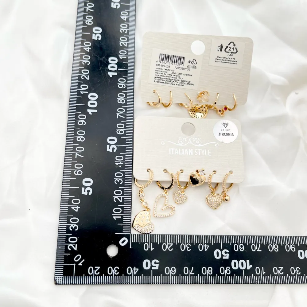 Cuore-Set 6Pz Orecchini con Zirconia - OPM-109-L28