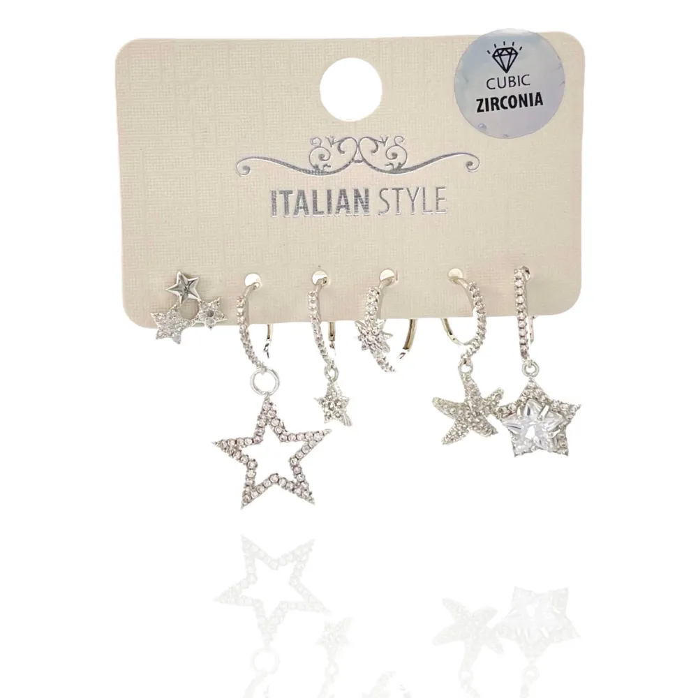 Stella-Set 6Pz Orecchini con Zirconia - OPM-109-L32