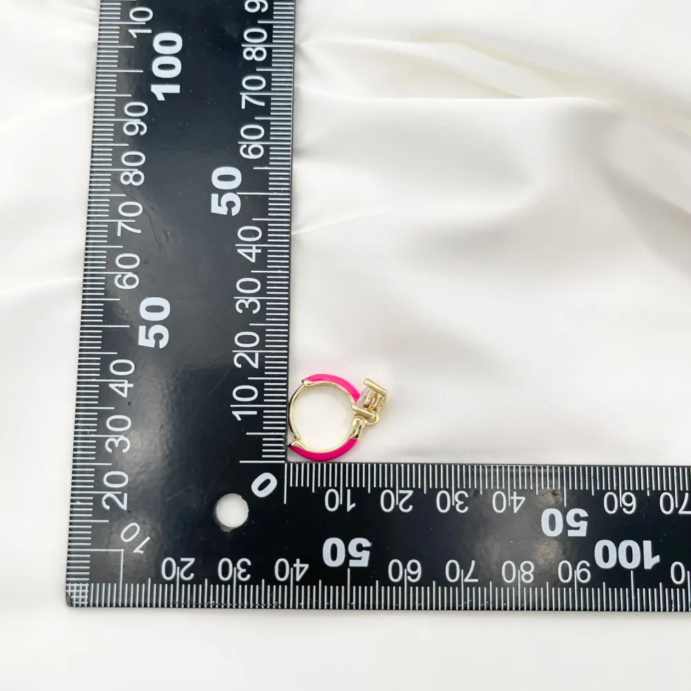 Cuore Smaltato Pendente-12 Paia Orecchini con Zirconia - OPM-426-80