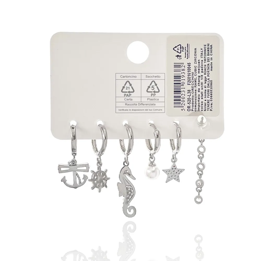 Unicorno Befana-Set 6pz Orecchini - OPM-520-L48