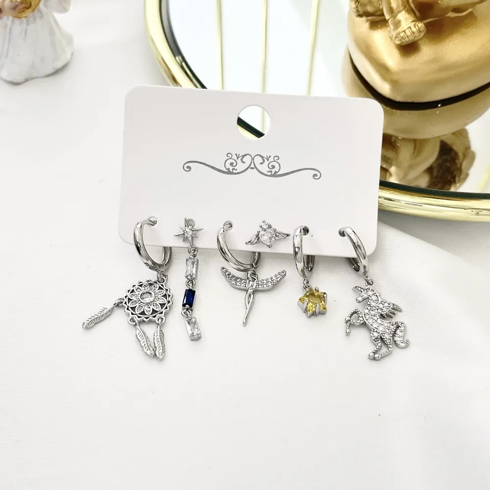 Unicorno Befana-Set 6pz Orecchini - OPM-520-L48