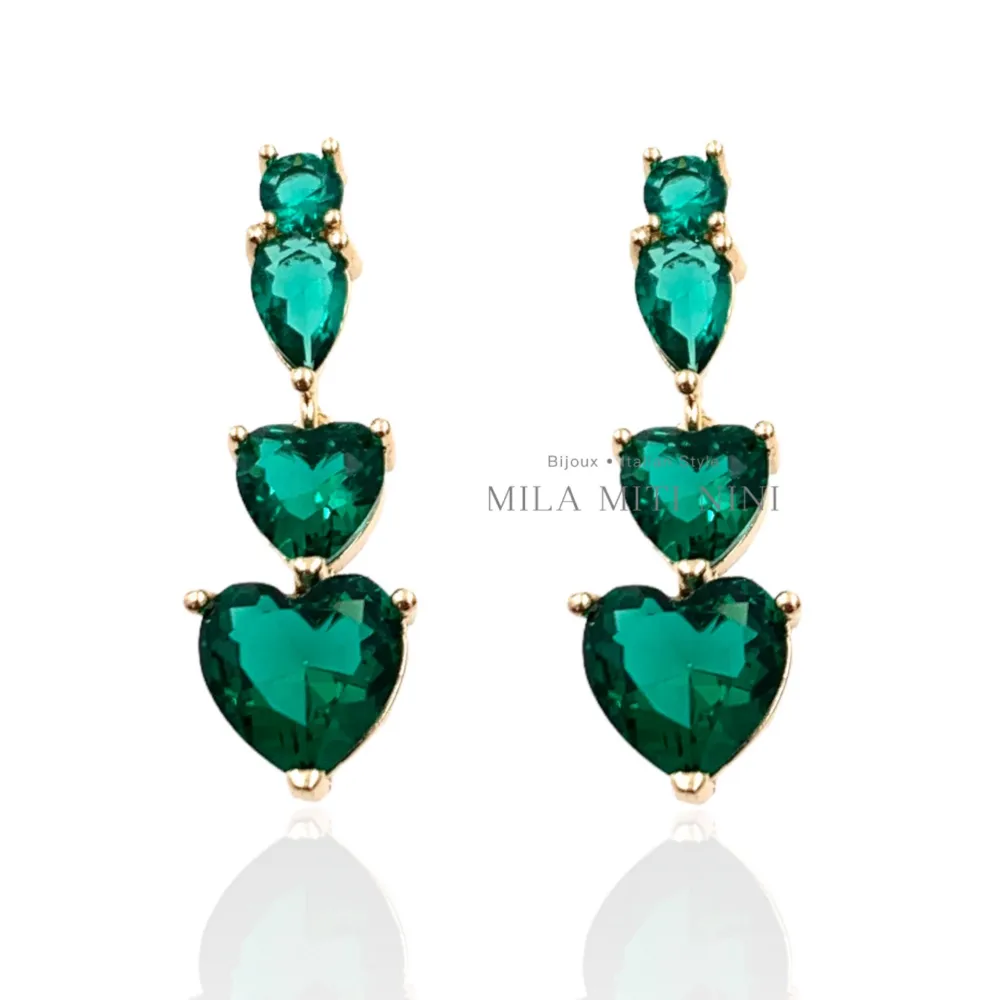 Cuore Pendente-Set 6pz Orecchini con Zirconia - OPM6-0025