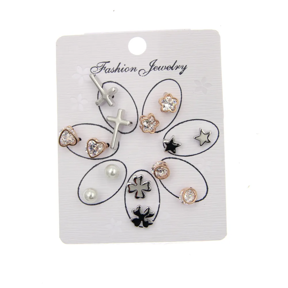 OPM6540-Set 7 Paia -7 Paia Orecchini a Lobo - OPM6540-Set 7 Paia Mini Orecchini-Orecchini a Lobo