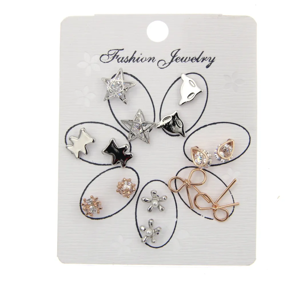 OPM6546-Set 7 Paia -7 Paia Orecchini a Lobo - OPM6546-Set 7 Paia Mini Orecchini-Orecchini a Lobo