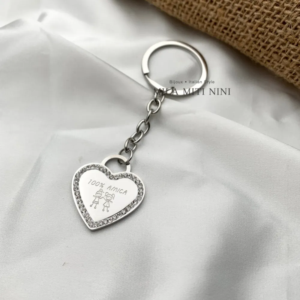 100% Amica - Portachiave in Acciaio - PKA-413-110