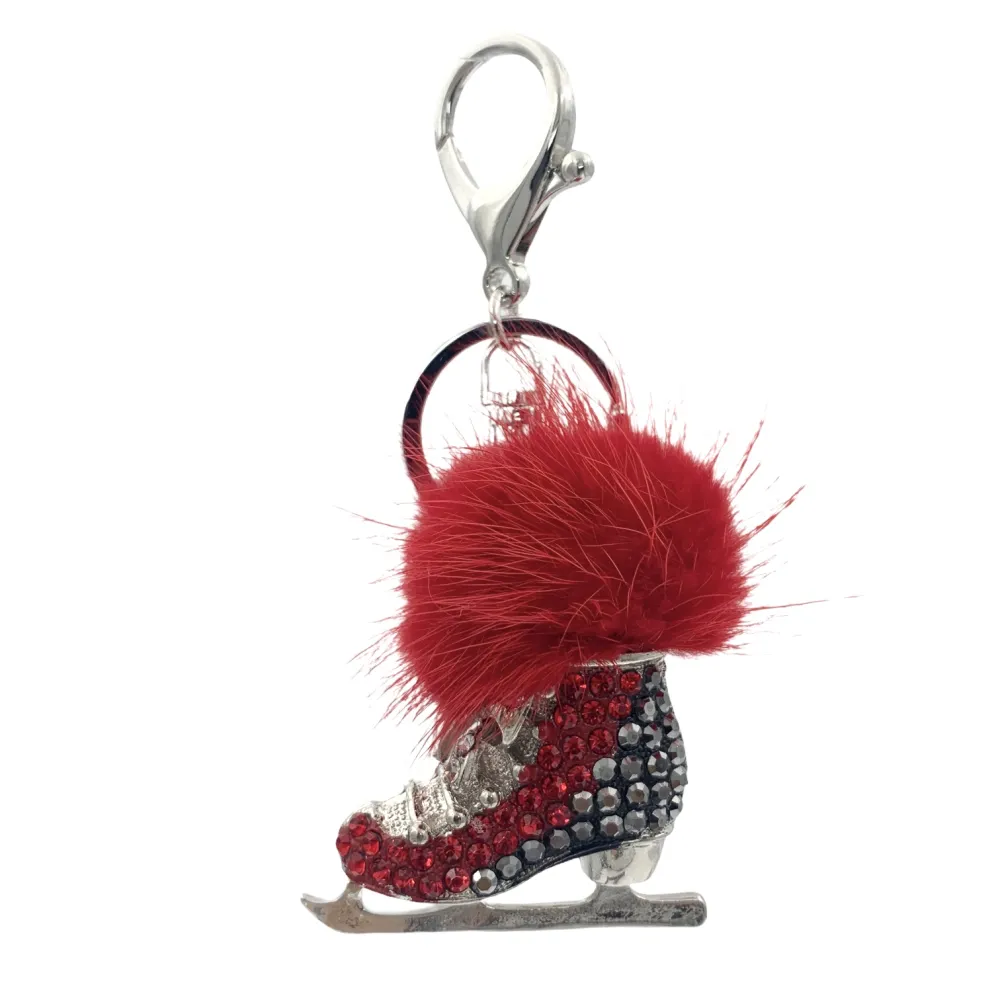 PKC6040-Pattine da Ghiaccio con Ponpon- Portachiave - PKC6040-Pattine da Ghiaccio con Ponpon- Portachiave