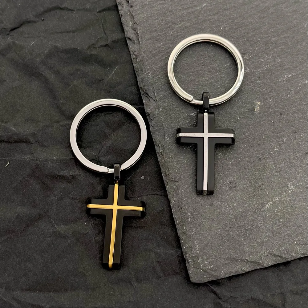 Croce-Portachiavi da Uomo in Acciaio - PKU-600-H289