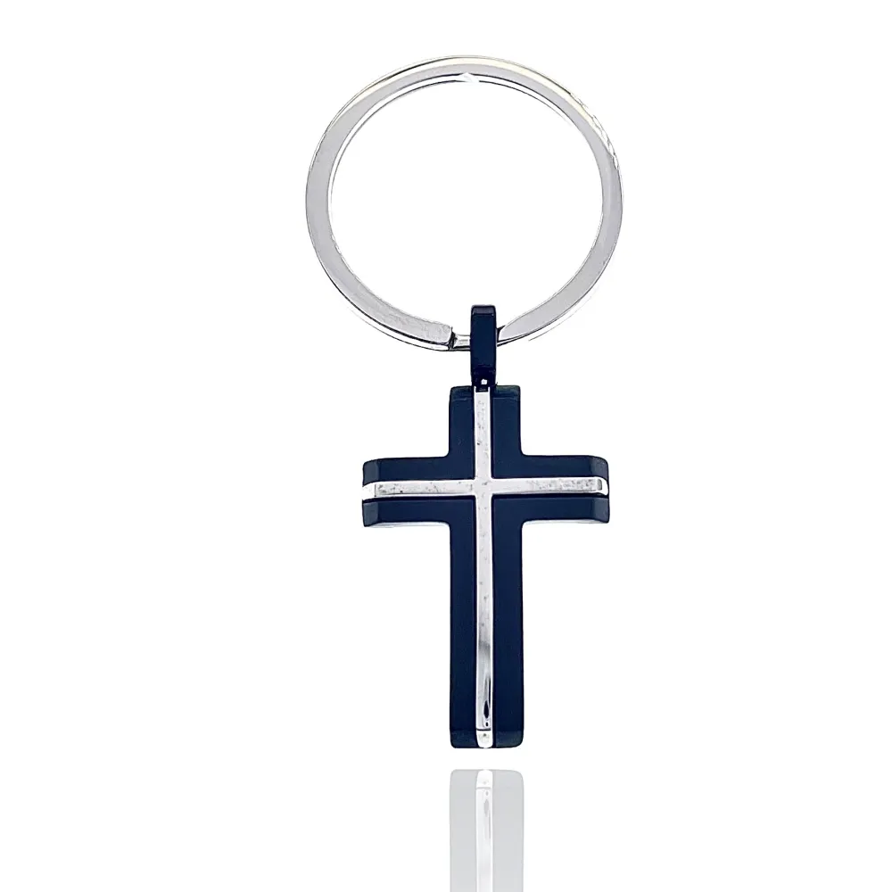 Croce-Portachiavi da Uomo in Acciaio - PKU-600-H289