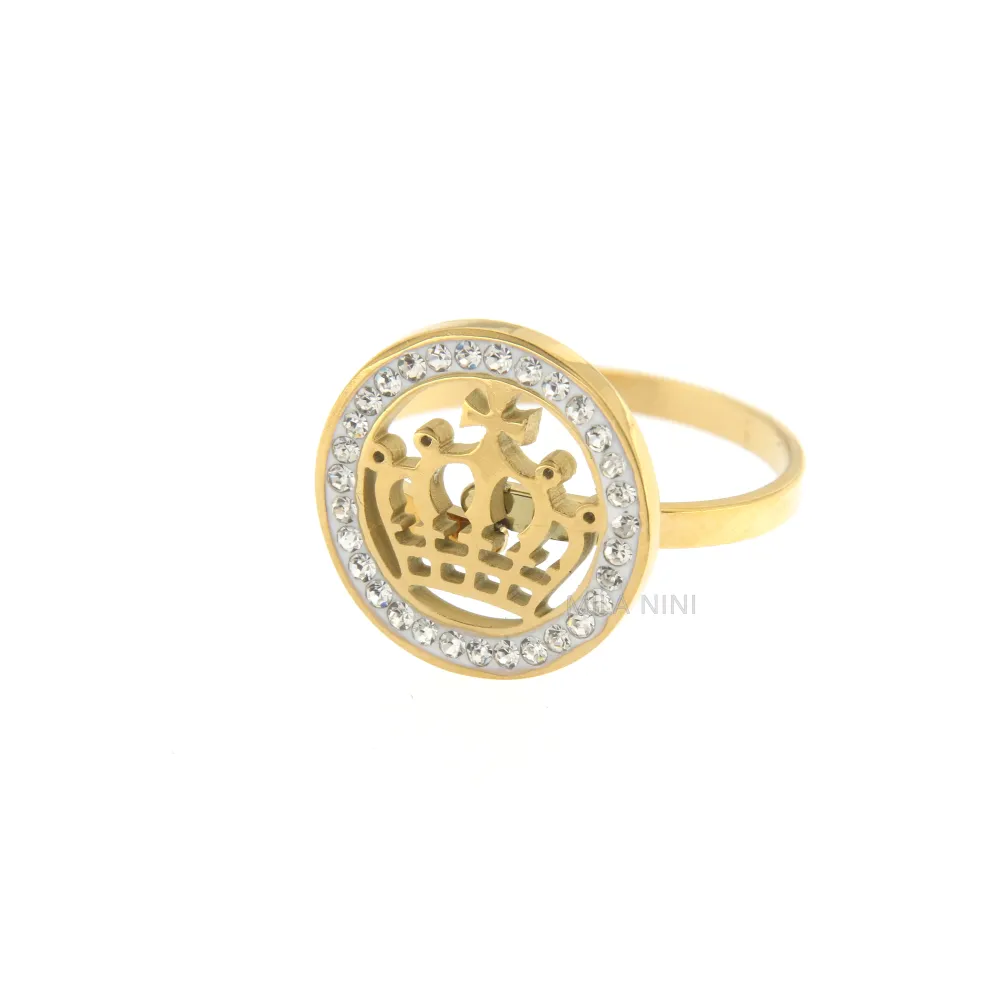 SAAR Corona - Anello Regolabile Acciaio Strass - SAAR Corona - Anello Regolabile Acciaio Strass 1115