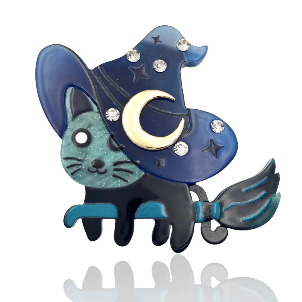 Gatto Befana-Spilla Moda in Resina - SPM-1040