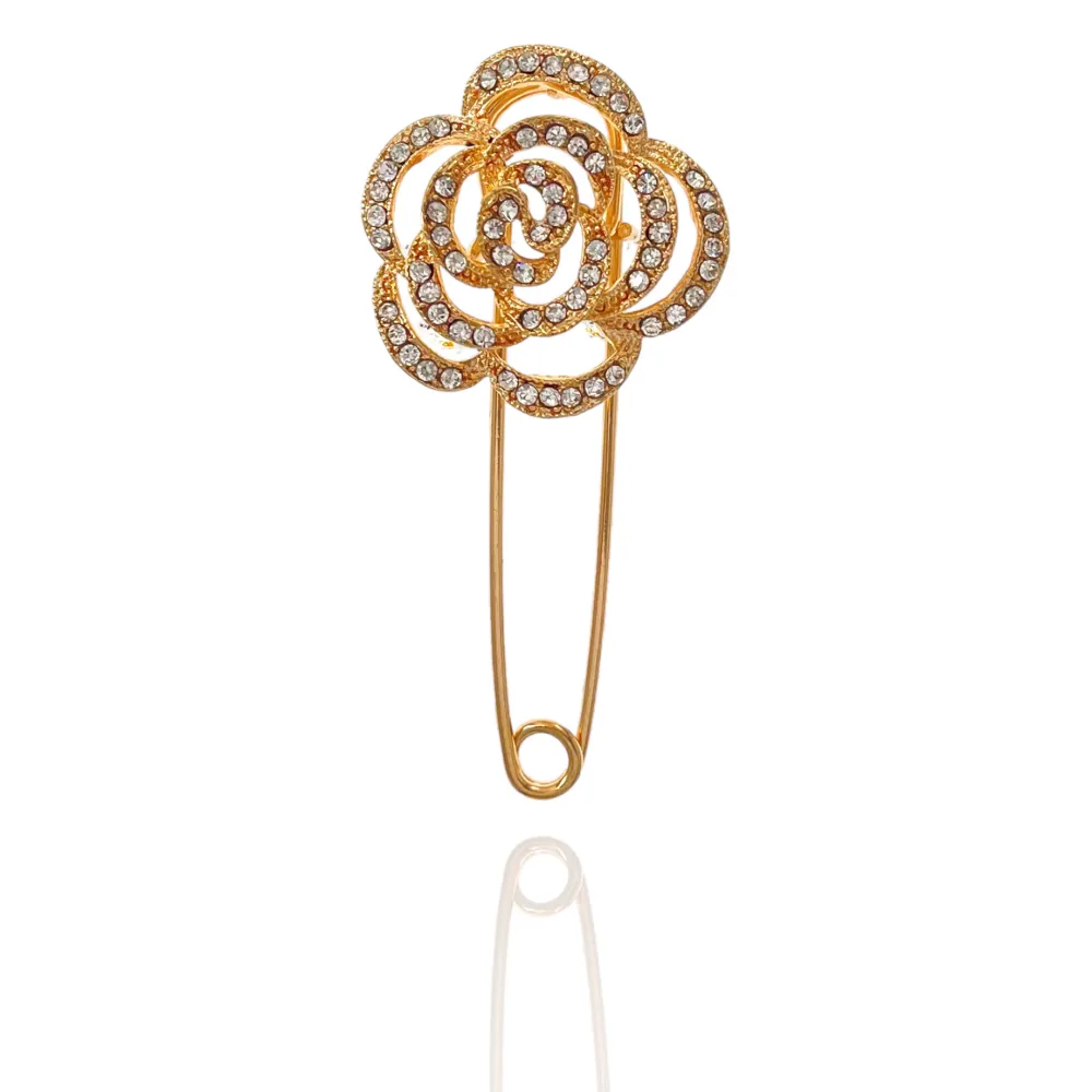 Fiore con Strass-Spilla da Balia in Metallo - SPM-312-361