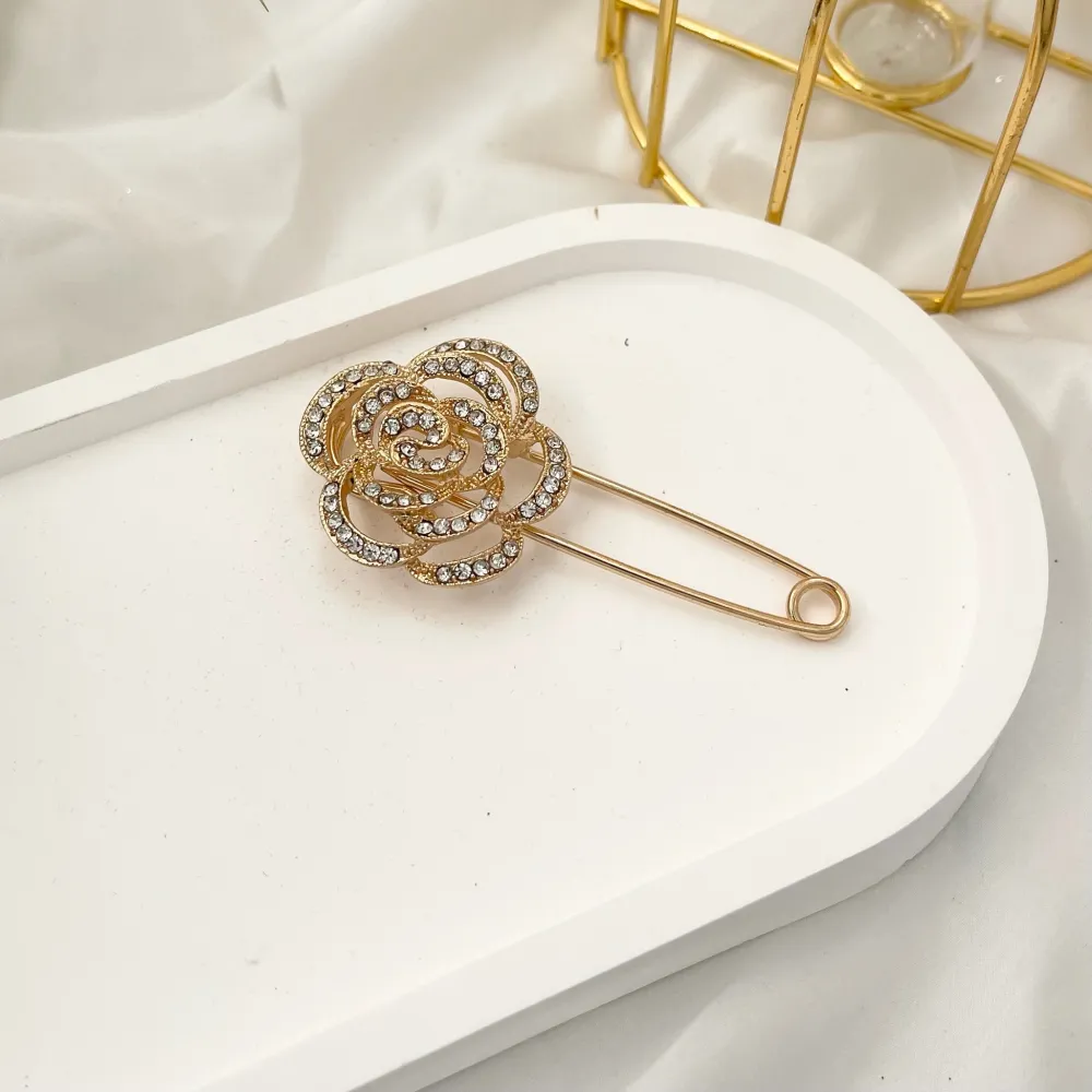 Fiore con Strass-Spilla da Balia in Metallo - SPM-312-361