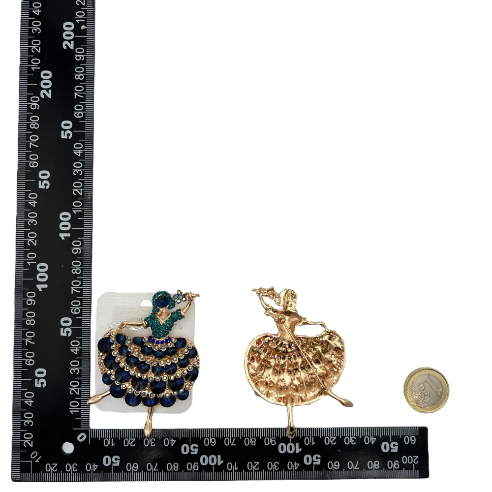 Ballerina-Spilla in Metallo e Strass - SPM-312-369