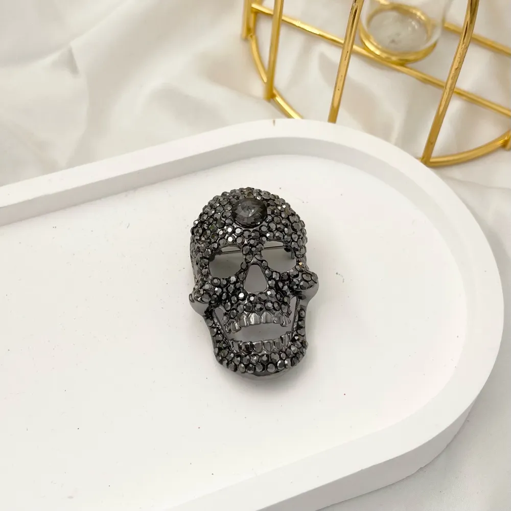 Teschio con Strass-Spilla in Metallo - SPM-312-373