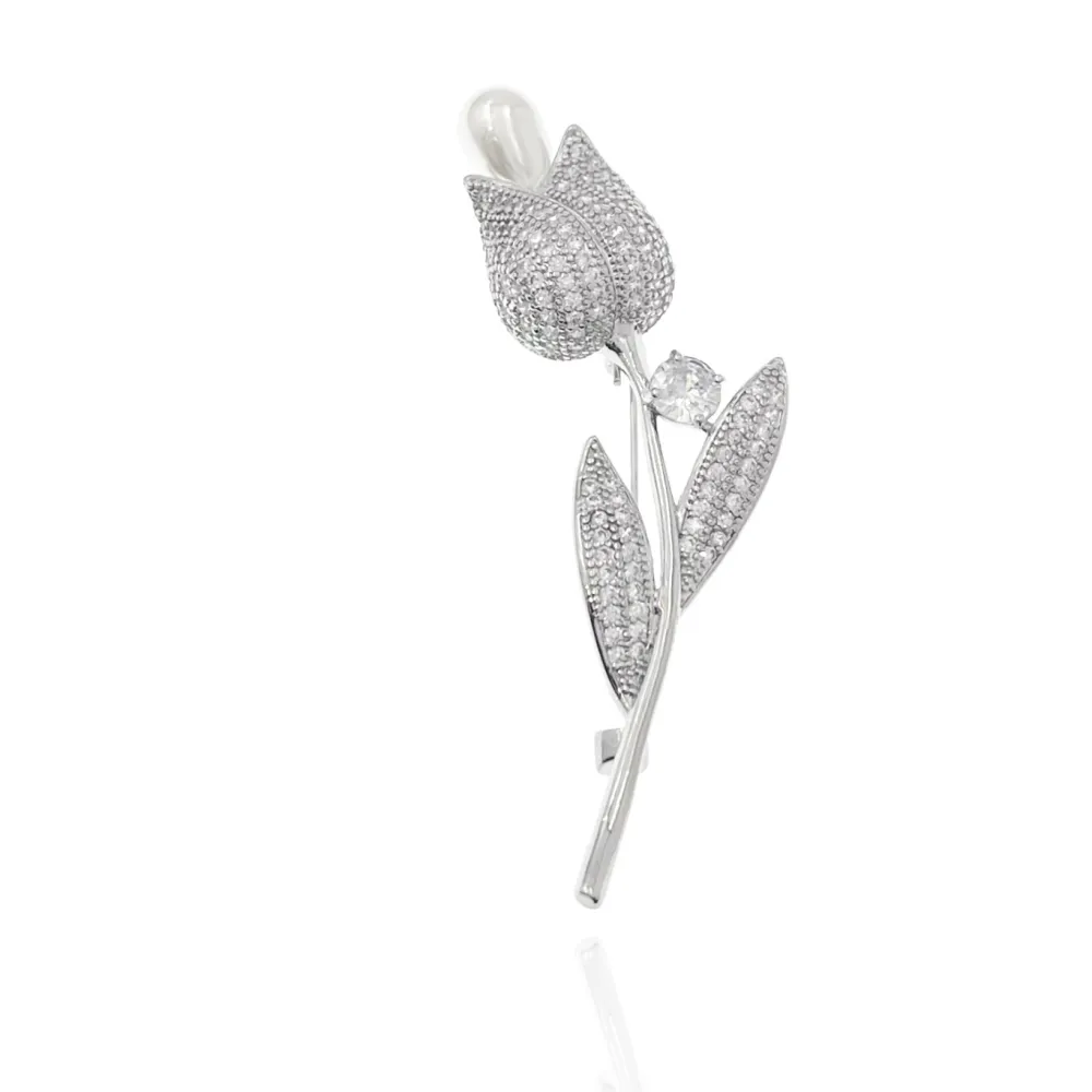 Fiore Rosa-Spilla con Zirconia - SPM-506-172