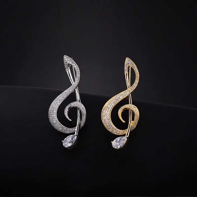 Nota Musicale-Spilla con Zirconia - SPM-506-177