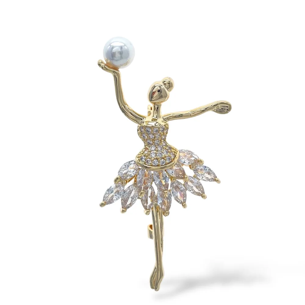 Ballerina con Perla-Spilla con Zirconia - SPM-506-296