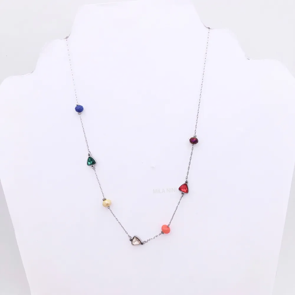 Triangolo e cristallo  Girocollo 5116 Collana Acciaio - Triangolo e cristallo  Girocollo 5116 Collana Acciaio