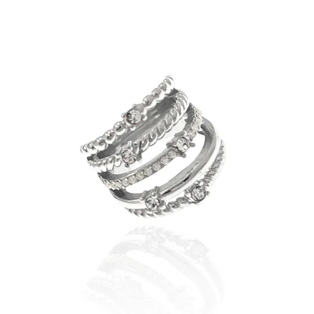 Multifilo con Punto Luce-Anello in Acciaio con Misura - AAM-103-AA2994R